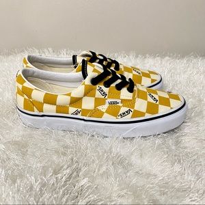 NWT Vans Era Dark Yellow/Light Yellow Checkers Womens 6.5, Youth size 5
